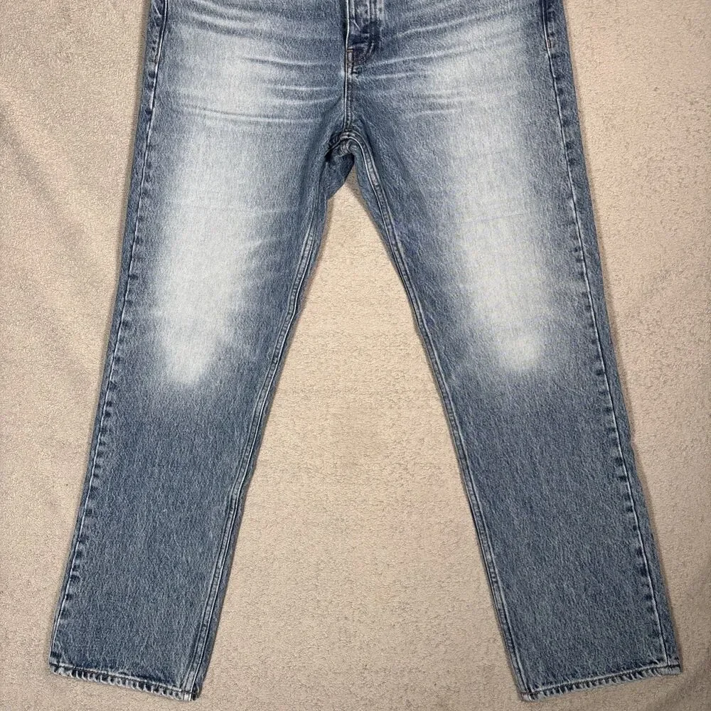 Frame Jeans Men’s Size 36 Straight Leg‎ Light Wash Button Fly Whiskers